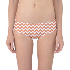 Orange And White Zigzag Classic Bikini Bottoms by Zandiepants