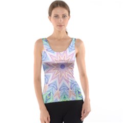 Soft Rainbow Star Mandala Tank Top by Zandiepants