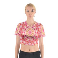 Yellow Pink Romance Cotton Crop Top by Zandiepants