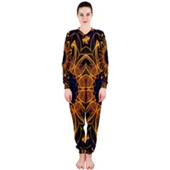 Yellow Purple Lotus Mandala Onepiece Jumpsuit (ladies)  by Zandiepants