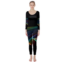  Flowing Fabric Of Rainbow Light, Abstract  Long Sleeve Catsuit by DianeClancy