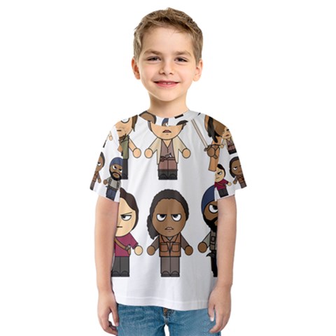 The Walking Dead   Main Characters Chibi   Amc Walking Dead   Manga Dead Kid s Sport Mesh Tee by PTsImaginarium