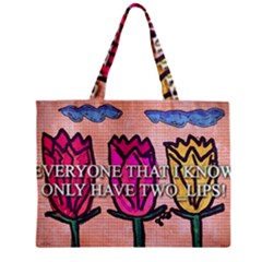 Two Lips   Tulips Zipper Mini Tote Bag by SugaPlumsEmporium