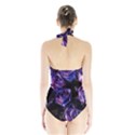 Purple Glitter Roses Valentine Love Women s Halter One Piece Swimsuit View2