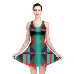 Vertical Stripes And Other Shapes                        Reversible Skater Dress by LalyLauraFLM