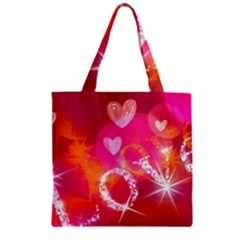 Love Zipper Grocery Tote Bag by SugaPlumsEmporium