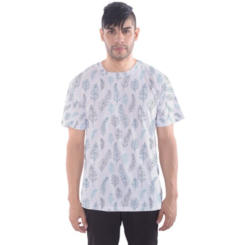 Whimsical Feather Pattern, Dusk Blue Men s Sport Mesh Tee by Zandiepants