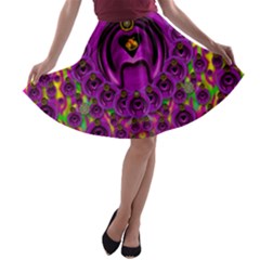 Love For The Fruit And Stars In The Milky Way A-line Skater Skirt by pepitasart