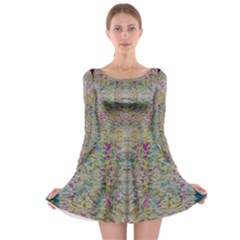 Colors For Peace And Lace In Rainbows In Decorative Style Long Sleeve Skater Dress by pepitasart