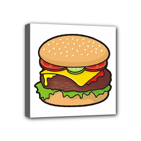 Cheeseburger Mini Canvas 4  X 4  by sifis