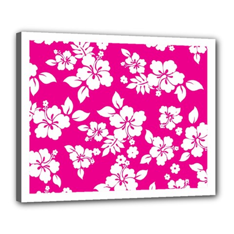 Pink Hawaiian Canvas 20  X 16  by AlohaStore