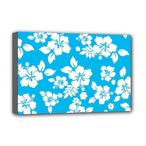 Light Blue Hawaiian Deluxe Canvas 18  X 12   by AlohaStore