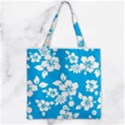 Light Blue Hawaiian Zipper Grocery Tote Bag View2