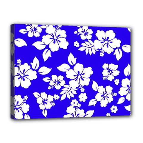 Deep Blue Hawaiian Canvas 16  X 12  by AlohaStore