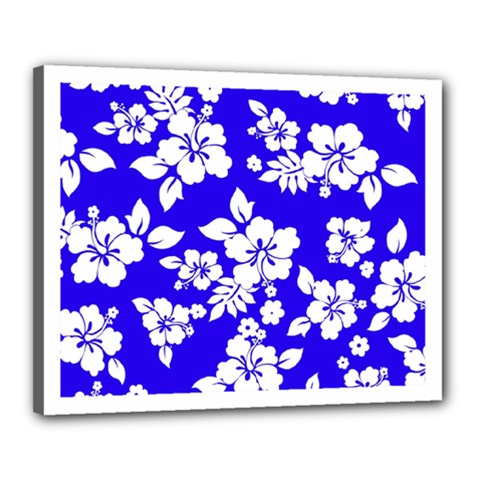 Deep Blue Hawaiian Canvas 20  X 16  by AlohaStore