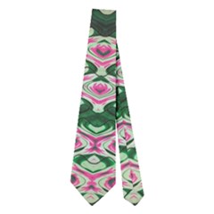 Pattern Tile Pink Green White Neckties (two Side)  by BrightVibesDesign