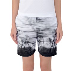 B&w Treescape Women s Basketball Shorts by RoseanneJonesPhotography