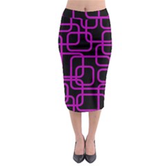 Purple And Black Elegant Design Midi Pencil Skirt