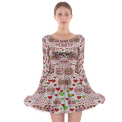 Love Bunnies In Peace And Popart Long Sleeve Skater Dress by pepitasart