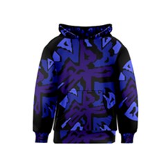 Deep Blue Abstraction Kids  Pullover Hoodie by Valentinaart