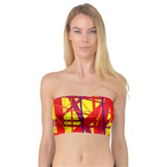 Yellow And Orange Pattern Bandeau Top by Valentinaart