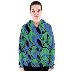 Peacock Pattern Women s Zipper Hoodie by Valentinaart