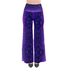 Night Lights Abstract Blue And Purple Palazzo Pants  by tjustleft