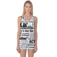 Hillary 2016 Historic Headlines One Piece Boyleg Swimsuit by blueamerica