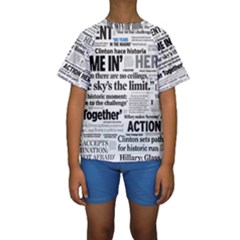 Hillary 2016 Historic Headlines Kid s Short Sleeve Swimwear by blueamerica