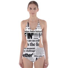 Hillary 2016 Historic Headlines Cut-out One Piece Swimsuit by blueamerica