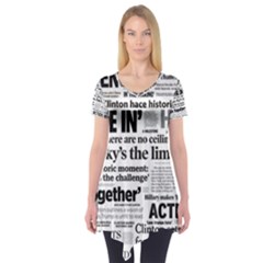 Hillary 2016 Historic Headlines Short Sleeve Tunic  by blueamerica