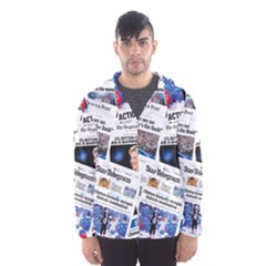 Hillary 2016 Historic Newspaper Collage Hooded Wind Breaker (men) by blueamerica