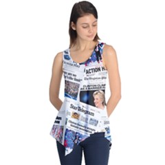 Hillary 2016 Historic Newspaper Collage Sleeveless Tunic by blueamerica