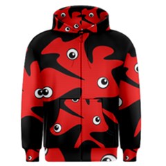 Red Amoeba Men s Zipper Hoodie by Valentinaart