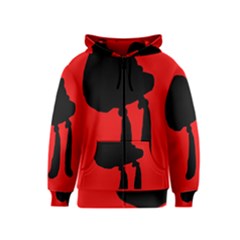 Red And Black Abstraction Kids  Zipper Hoodie by Valentinaart