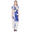 Blue amoeba abstract Short Sleeve Maxi Dress View1