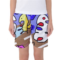 Abstract Comic Women s Basketball Shorts by Valentinaart