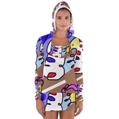 Abstract Comic Women s Long Sleeve Hooded T-shirt by Valentinaart