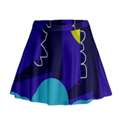 Walking On The Clouds  Mini Flare Skirt by Valentinaart