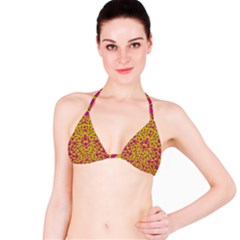 Fantasy Feathers And Polka Dots Bikini Top by pepitasart