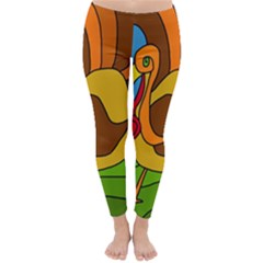 Thanksgiving Turkey  Winter Leggings  by Valentinaart