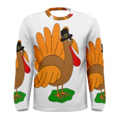 Thanksgiving Turkey - Transparent Men s Long Sleeve Tee by Valentinaart