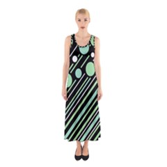 Green Transformaton Sleeveless Maxi Dress by Valentinaart