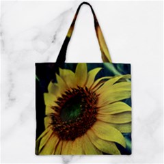 Sunflower Photography  Zipper Grocery Tote Bag by vanessagf