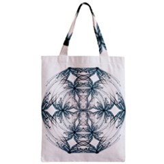 Mandala Blue And White Zipper Classic Tote Bag by vanessagf