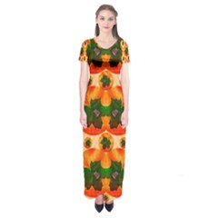 Want To Put Them Back On The Tree Short Sleeve Maxi Dress by pepitasart