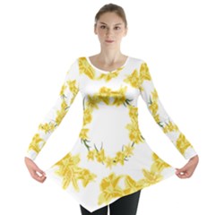 Daffodils Illustration  Long Sleeve Tunic  by vanessagf