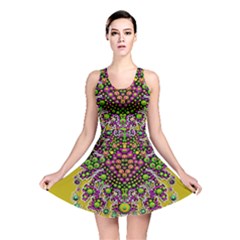 Fantasy Flower Peacock With Some Soul In Popart Reversible Skater Dress by pepitasart