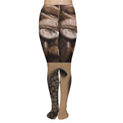 Funny Coffee Beans Brown Typography Women s Tights by yoursparklingshop