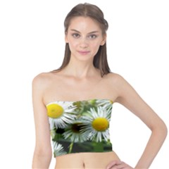 White Summer Flowers Oil Painting Art Tube Top by picsaspassion